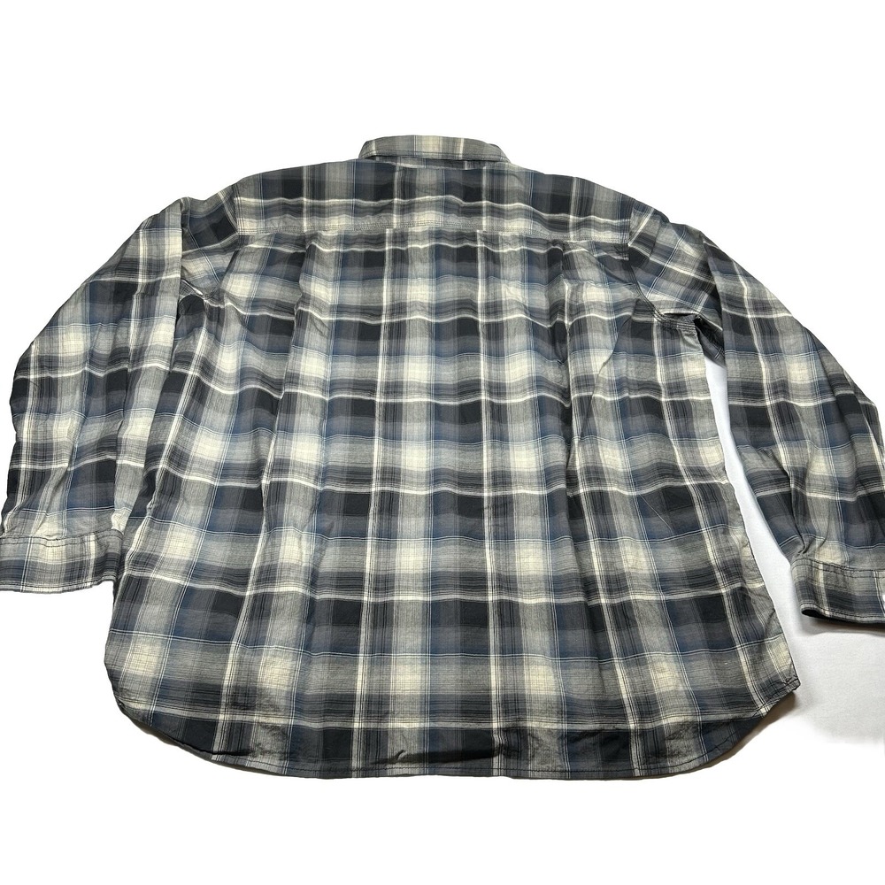Carhartt Pearl Snap Shirt Mens 2XL XXL Blue Plaid Relaxed Fit Western Work EUC - Picture 2 of 14